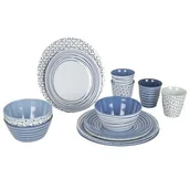 Serwisy obiadowe - Bo-Camp, 16-częściowa zastawa stołowa, Mix & Match, melamina, niebieska - miniaturka - grafika 1