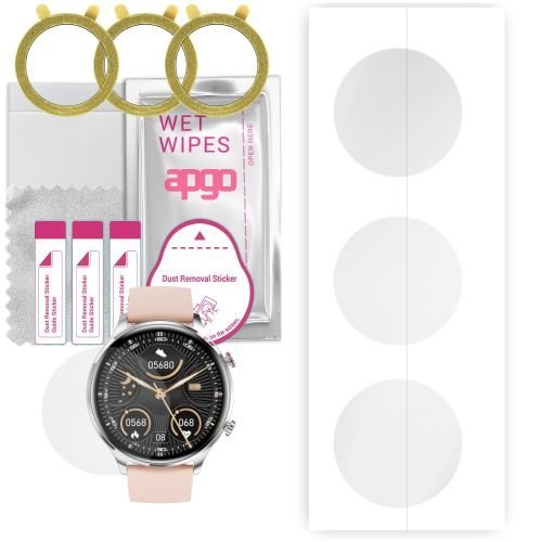 3x folia ochronna hydrożelowa do Rubicon RNCF20 - apgo Smartwatch Hydrogel Protection Ochrona na ekran smartwatcha