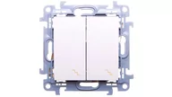 Wyłączniki światła i elektryczne - Kontakt Simon Łącznik schodowy podwójny z podświetleniem LED (moduł) 10AX, 250V~ - miniaturka - grafika 1