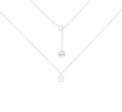 Naszyjniki - Srebrny choker pancerka z literką T - miniaturka - grafika 1