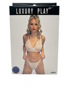 Bielizna erotyczna damska - Bielizna-Luxury Play - Lingerie Set Medium White - miniaturka - grafika 1