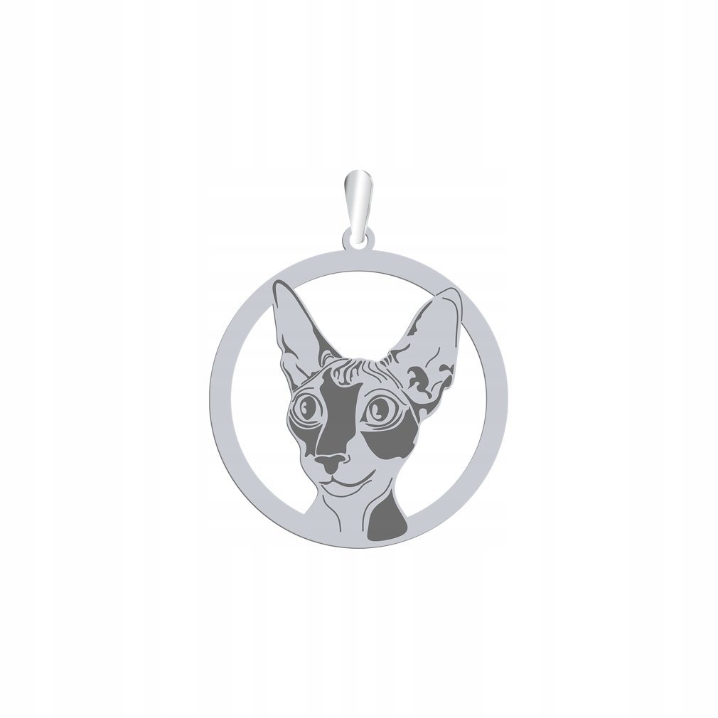 Zawieszka Srebrna z kotem Cornish Rex 925 Biżuteria Prezent GRAWER GRATIS