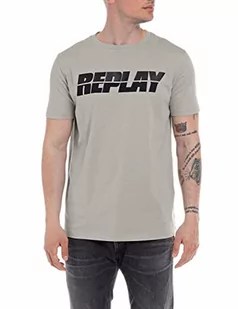 Replay T-shirt męski, Warm Grey 104, XXL - Koszulki męskie - miniaturka - grafika 1