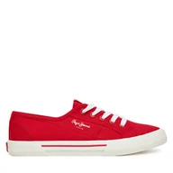Trampki damskie - Tenisówki Pepe Jeans Brady Basic W PLS31287 Czerwony - miniaturka - grafika 1