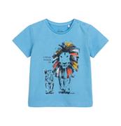 Bluzki dla niemowląt - T-shirt dla dziecka do 2 lat, z dużym i małym lwem, niebieski - miniaturka - grafika 1