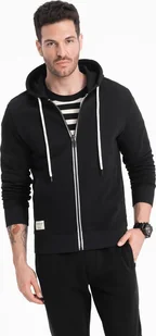 Ombre Męska bluza dresowa BASIC rozpinana z kapturem - czarna V5 OM-SSBZ-0178 L - Bluzy męskie - miniaturka - grafika 1