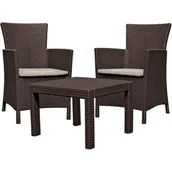 Meble ogrodowe - Zestaw mebli ogrodowych ALLIBERT Rosario Balcony 258839 Brązowy - miniaturka - grafika 1