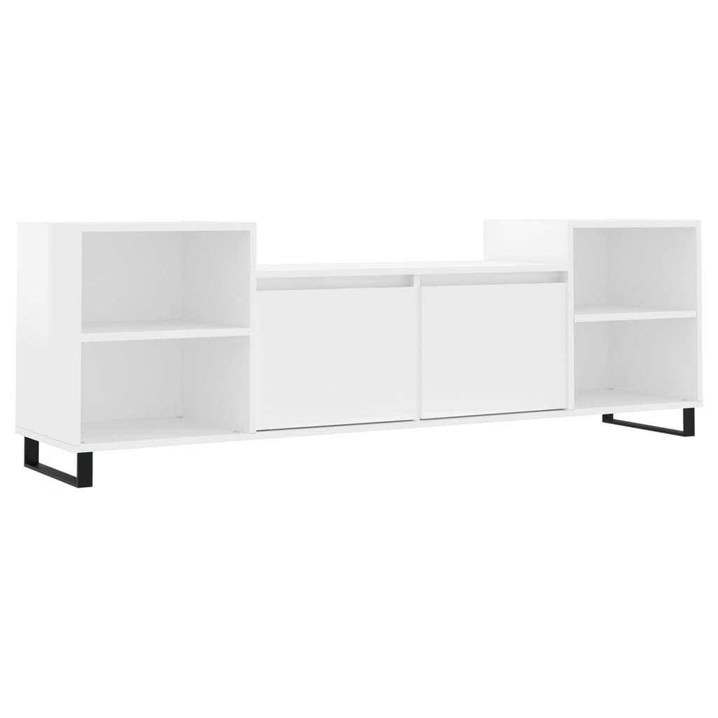 vidaXL Szafka pod TV biały wysoki połysk 160x35x55 cm materiał drewnopochodny