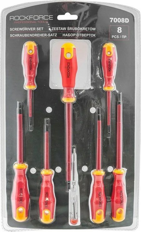 Rockforce Zestaw śrubokrętów izolowanych 8el. RF-7008D