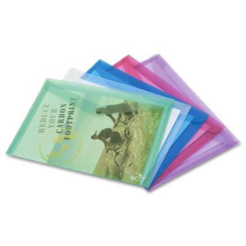 Rapesco 1041 ECO Plastikowe Portfele, A3, Różnie Przezroczyste Kolory, Opakowanie 5