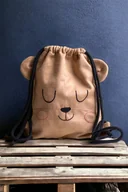Plecaki worki - Beżowy workoplecak misio dla przedszkolaka - miniaturka - grafika 1