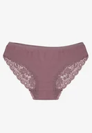 Majtki damskie - Fioletowe Majtki Figi z Koronkowymi Wstawkami Amiora - Renee - miniaturka - grafika 1