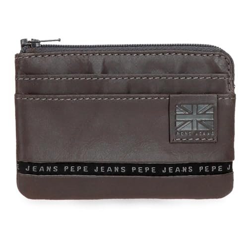 Pepe Jeans Torebka z paskiem na karty Brązowy 11x7x1,5 cm Skóra by Joumma Bags, Brązowy brązowy, Talla única, Portfel na karty