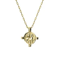 Naszyjniki - Naszyjnik moneta pozłacana antyczna na łańcuszku - Manoki - miniaturka - grafika 1