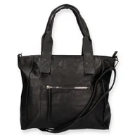 Torebki damskie - Torebka Damska Elegancka Czarna Na Ramię - miniaturka - grafika 1