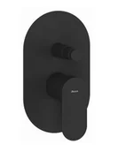 Baterie wannowe i prysznicowe - Ravak Eleganta - Bateria podtynkowa, na 2 urządzenia, z korpusem, kolor czarny matowy X070298 - miniaturka - grafika 1