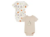 Body dla niemowląt - lupilu® Body niemowlęce z bawełny organicznej, 2 sztuki (Beżowy/biały, 50/56) - miniaturka - grafika 1