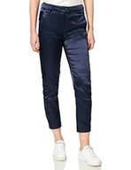 Spodnie damskie - Moschino Damskie spodnie chino z aplikacjami Golden Love, niebieski, 44 PL - miniaturka - grafika 1