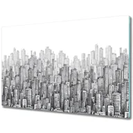 Deski do krojenia - Dekoracyjna Deska Kuchenna ze Szkła - Czarno-białe Miasto - 80x52 cm - miniaturka - grafika 1