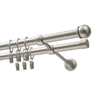 Karnisze - Karnisz DECASTYL Gałka Max z kółkami podwójny 200 cm Chrom Satyna - miniaturka - grafika 1