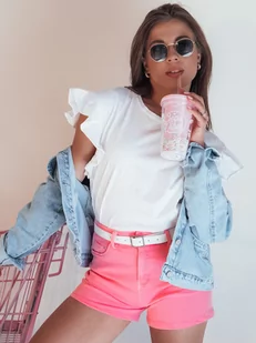 Szorty jeansowe damskie GLAMWEAR różowe Dstreet SY0340 - Spodenki damskie - miniaturka - grafika 1
