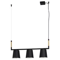 Lampy sufitowe - Eglo Lacey 43612 lampa wisząca zwis 3x40W E27 czarna/drewno - miniaturka - grafika 1