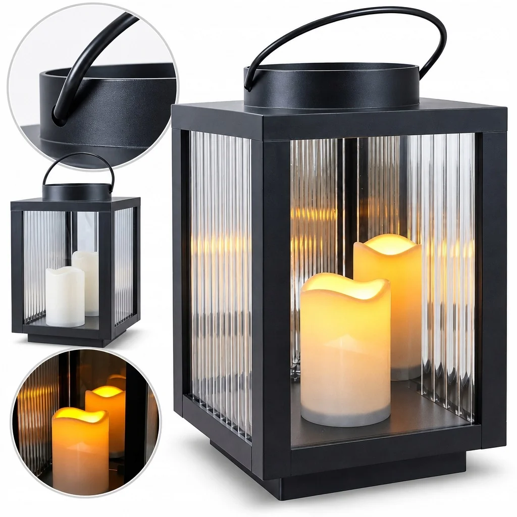 CORTINA LATARENKA SOLARNA LED 28CM CZARNA OGRODOWA DEKORACYJNA DO OGRODU