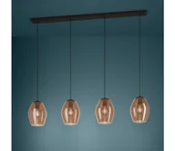 Lampy sufitowe - Eglo 390162 - Żyrandol na lince ESTANYS 4xE27/40W/230V brązowy - miniaturka - grafika 1