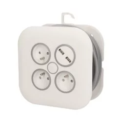 Orno Przedłużacz zwijany z płaską wtyczką i ładowarką USB 3x250V AC przewód 7m OR-AE-1376 - Przedłużacze i rozgałęźniki - miniaturka - grafika 1