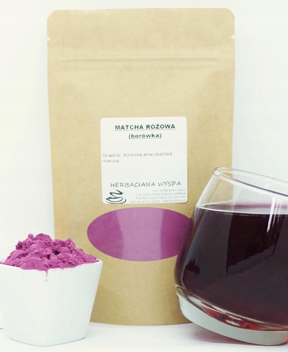 Różowa Matcha 500 g sproszkowana borówka naturalny barwnik