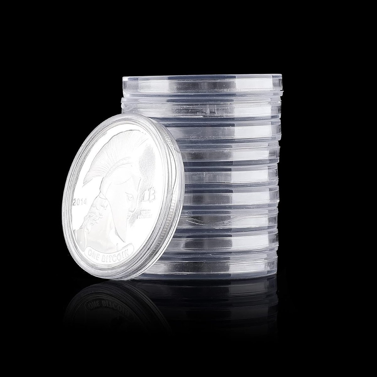Prasacco 12 sztuk kapsułek na moneta, przezroczyste plastikowe uchwyty z regulowaną uszczelką, etui 6 rozmiarów (20/25/30/35/40/46mm)