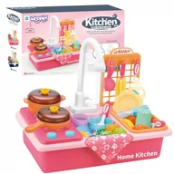 Zabawki AGD - WOOPIE Zlewozmywak 2w1 Kuchnia dla Dzieci Różowa - miniaturka - grafika 1