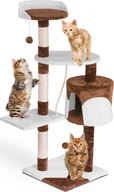 Drapaki dla kotów - Pethaus Drapak dla kota 112 cm DR-260 Pethaus brązowo-biały - miniaturka - grafika 1