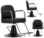 Fotele fryzjerskie - Fotel fryzjerski hydrauliczny obrotowy do salonu fryzjerskiego podnóżek chromowany krzesło fryzjerskie Palermo produkt złożony - miniaturka - grafika 1