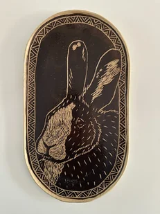 Duży talerz owalny, patera w zająca - Tace i patery - miniaturka - grafika 1