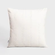 Poszewki na poduszki - HOMLA Poszewka FARIM z haftem angielskim w kwiaty ecru 45x45 cm - miniaturka - grafika 1