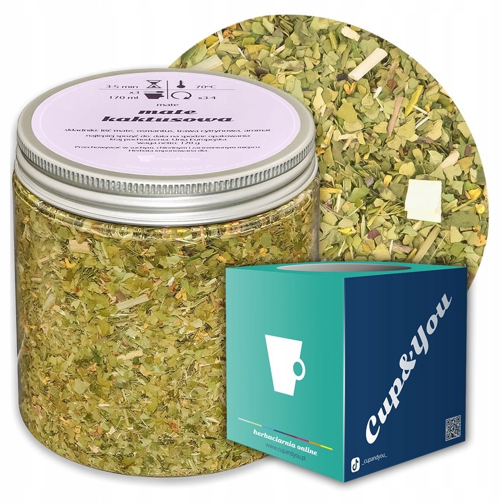 Herbata YerbaMate KAKTUSOWA o smaku cytrusowym z nutą opuncji PREMIUM - herbata liściasta sypana mieszanka napar susz - gotowa na prezent upominek