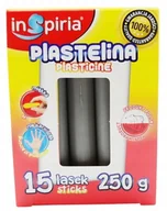 Masy plastyczne - Plastelina SZARA 15 lasek 250g Inspiria 9936 - miniaturka - grafika 1