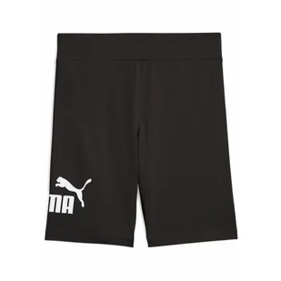 Młodzieżowe krótkie legginsy ESS z logo No. 1 PUMA Black - Odzież sportowa dziecięca - miniaturka - grafika 1