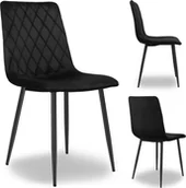 Krzesła - Signal Krzesło aksamitne DEXTER czarne velvet - miniaturka - grafika 1