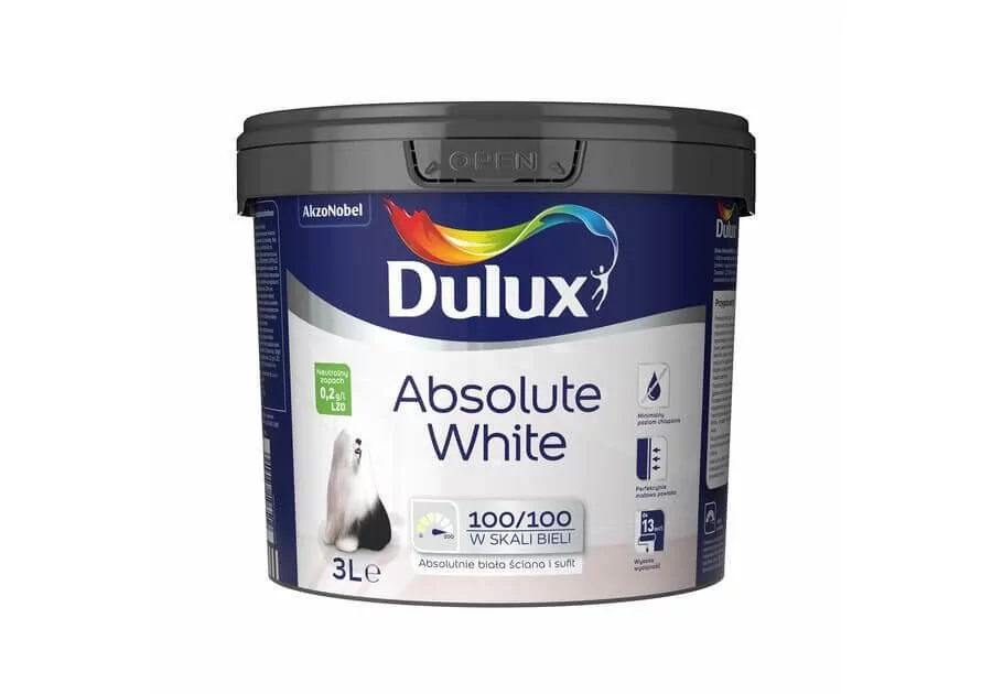Dulux Emulsja Absolute White 3l