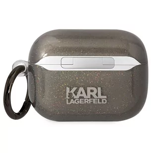 Karl Lagerfeld KLAPHNKCTGK Airpods Pro cover czarny/black Gliter Karl&Choupette - Akcesoria do słuchawek - miniaturka - grafika 2