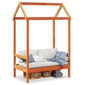 Ławki ogrodowe - vidaXL Ławka z daszkiem, woskowy brąz, 117,5x70x176,5 cm, sosnowa - miniaturka - grafika 1