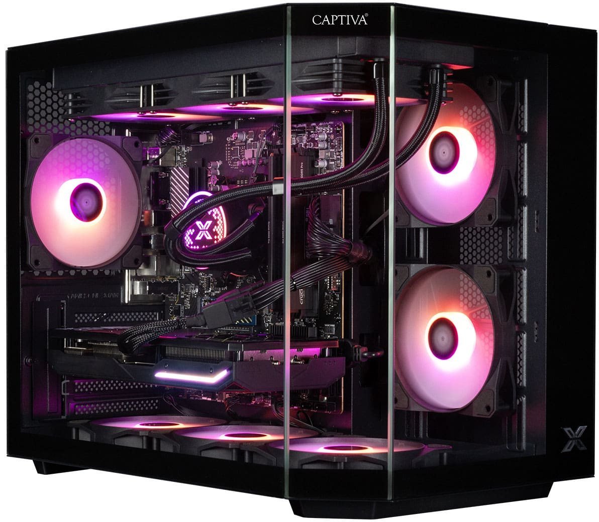 CAPTIVA Highend Gaming R89-683 AMD Ryzen 7 7800X3D 32 GB DDR5-SDRAM 2 TB SSD NVIDIA GeForce RTX 5070 Ti Windows 11 Home Midi Tower PC Czarny