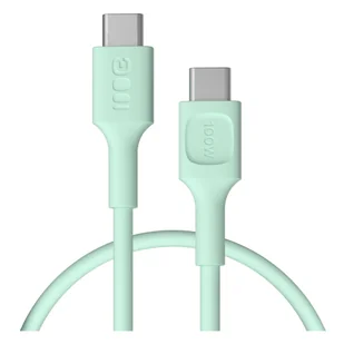Kabel USB-C 0,3m 100W Greencell PowerFlex Szybkie Ładowanie PD Mint Green - Kable USB - miniaturka - grafika 1