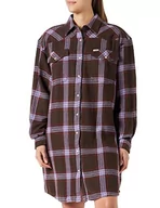 Sukienki - Wrangler Damska sukienka mini na co dzień, DELICIOSO brązowa, rozmiar 3XL - miniaturka - grafika 1