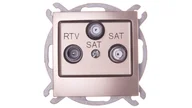 Gniazdka elektryczne - Ospel Gniazdo ścienne IMPRESJA MODUŁ RTV-SAT z dwoma wyjściami SAT złoty metalik GPA-Y2S/m/28 - miniaturka - grafika 1