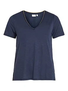 Vila Vinoel Lurex S/S Top Noos T-Shirt damski, Total Eclipse, L - Koszulki i topy damskie - miniaturka - grafika 1