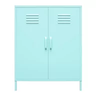 Szafki do salonu - Jasnoniebieska metalowa szafka Novogratz Cache, 80x102 cm - miniaturka - grafika 1