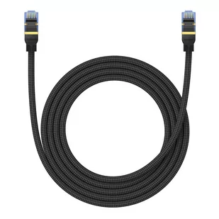 Kabel sieciowy w oplocie kat. 7 Baseus Ethernet RJ45, 10Gbps, 2m (czarny) - Kable miedziane - miniaturka - grafika 2